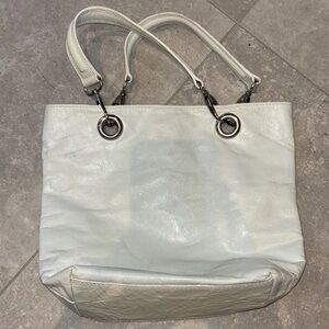 Mauricio Taiuti White Leather top handle bag